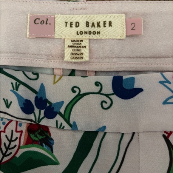 Like New Ted Baker London Tachi Side-Stripe Jungle Trousers Spring Floral SZ 2 - Picture 7 of 10